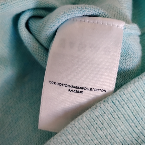 Lands' End Lightweight Cotton Turtleneck Sweater Tiffany Blue Classic Size XL - Picture 14 of 14